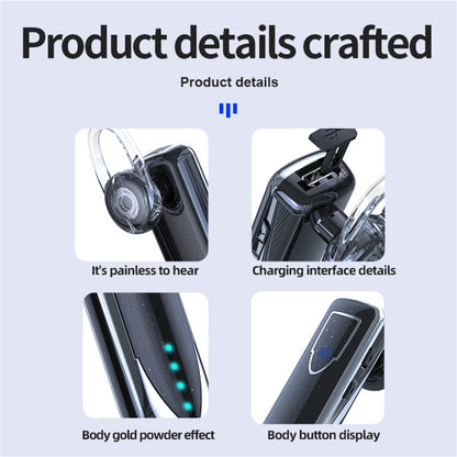 ME-3 Bluetooth 5.0 Business Style Touch Switch Bluetooth Earphone(Purple) - Bluetooth Earphone by PMC Jewellery | Online Shopping South Africa | PMC Jewellery