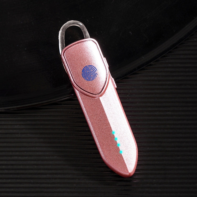 V19S Bluetooth 5.0 Business Style Fingerprint Touch Bluetooth Earphone(Pink) - Bluetooth Earphone by PMC TechLife | Online Shopping South Africa | PMC TechLife