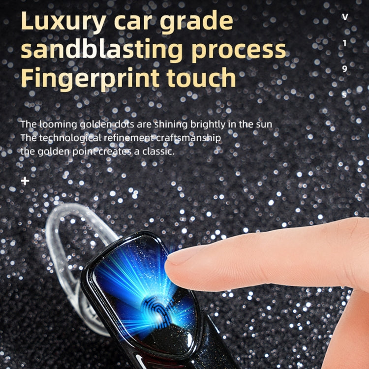 V19S Bluetooth 5.0 Business Style Fingerprint Touch Bluetooth Earphone(Black) - Bluetooth Earphone by PMC TechLife | Online Shopping South Africa | PMC TechLife