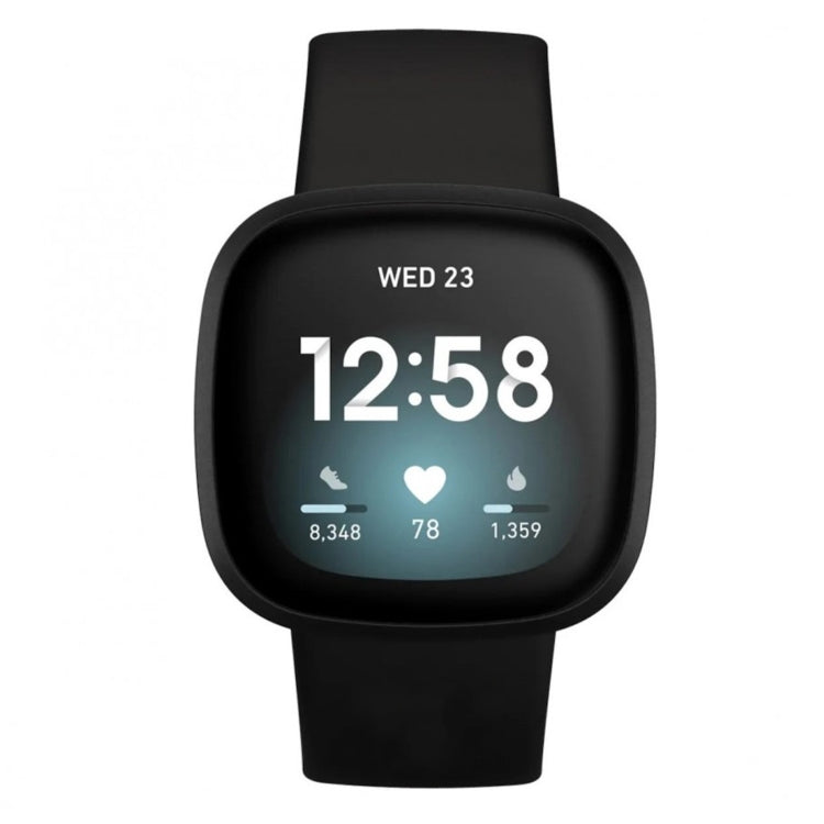 For Fitbit Versa 4 / Versa 3 / Sense 2 / Sense Silicone Watch Band, Size: L(Black) - Watch Bands by PMC TechLife | Online Shopping South Africa | PMC TechLife | Buy Now Pay Later Mobicred