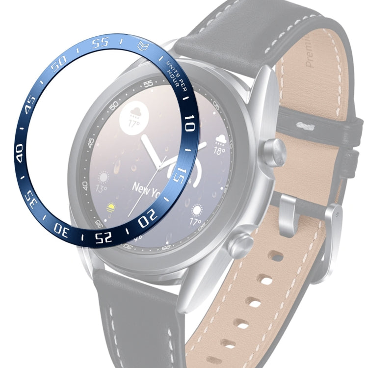 For Samsung Galaxy Watch 3 41mm Smart Watch Steel Bezel Ring, A Version(Blue Ring White Letter) - Watch Cases by ENKAY | Online Shopping South Africa | PMC Jewellery | Buy Now Pay Later Mobicred