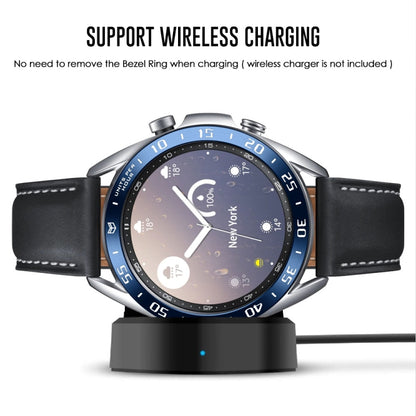 For Samsung Galaxy Watch 3 41mm Smart Watch Steel Bezel Ring, A Version(Blue Ring White Letter) - Watch Cases by ENKAY | Online Shopping South Africa | PMC Jewellery | Buy Now Pay Later Mobicred