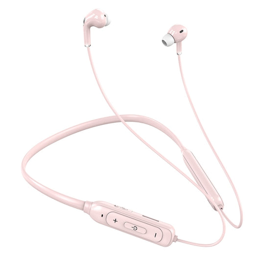 M60 8D Surround Sound Wireless Neck-mounted 5.1 Bluetooth Earphone Support TF Card MP3 Mode(Pink) - Neck-mounted Earphone by PMC Jewellery | Online Shopping South Africa | PMC Jewellery