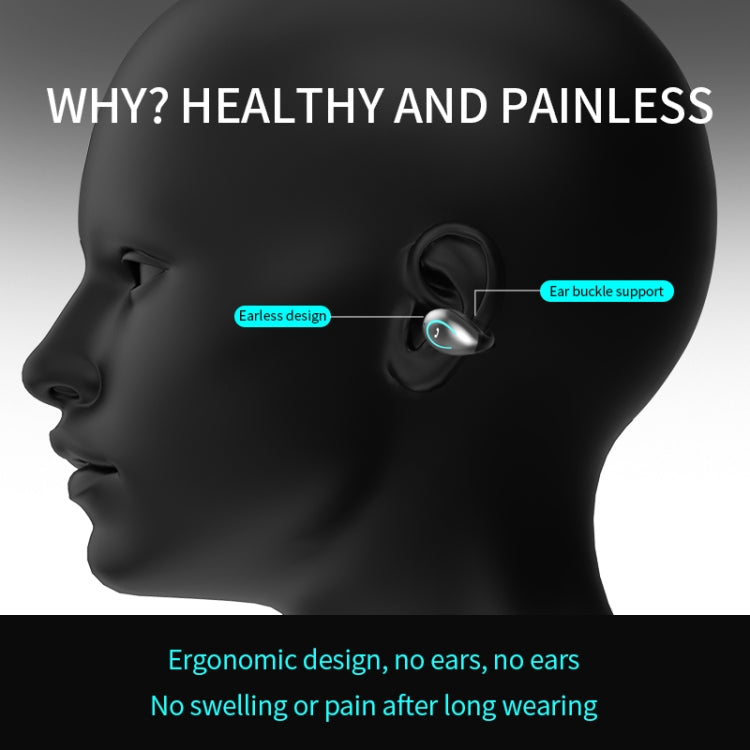 YX08 Ultra-light Ear-hook Wireless V5.0 Bluetooth Earphones Ear Clip Stereo Bluetooth Headset with Mic(Black) - Bluetooth Earphone by PMC TechLife | Online Shopping South Africa | PMC TechLife