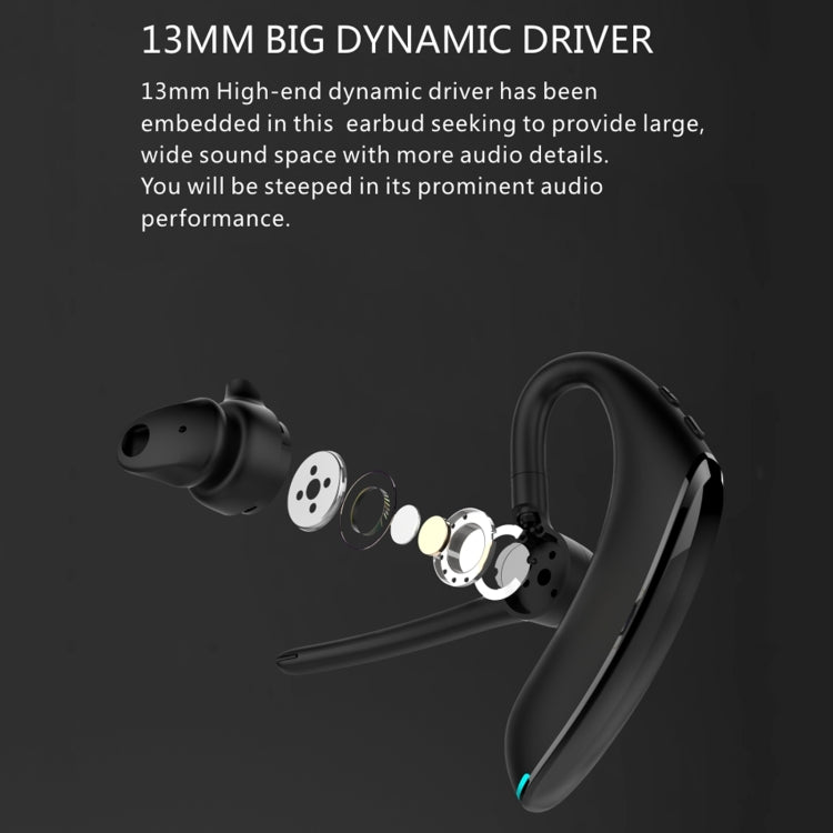 F910 Bluetooth 5.0 Hanging Ear Style Dual Mic Noise Cancelling Bluetooth Earphone(Black Blue) - Bluetooth Earphone by PMC Jewellery | Online Shopping South Africa | PMC Jewellery