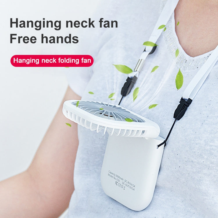 F20 Electroplating Handheld Fan Portable Desktop Folding Mute USB Hanging Neck Fan (Pink) - free shipping - PMC TechLife - Order now!