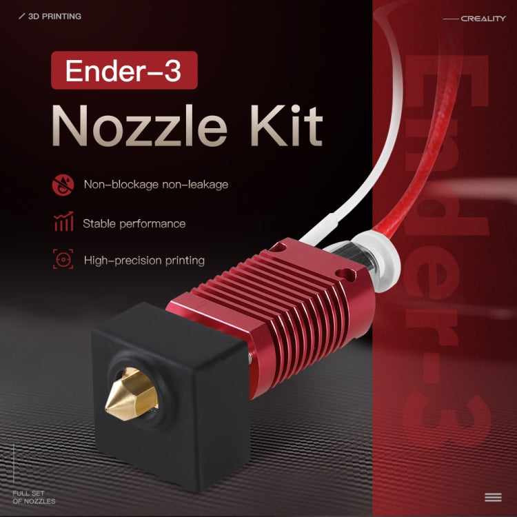 Creality 24V 40W Extruder Nozzle Hot End Kit with Temperature Thermistor & Heating Tube for Ender-3 3D Printer - free shipping - PMC TechLife - Order now!