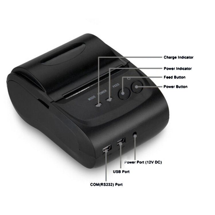 POS-5802 Thermal Line Bluetooth Receipt Printer(Black) - Receipt Printers by PMC TechLife | Online Shopping South Africa | PMC TechLife | Buy Now Pay Later Mobicred