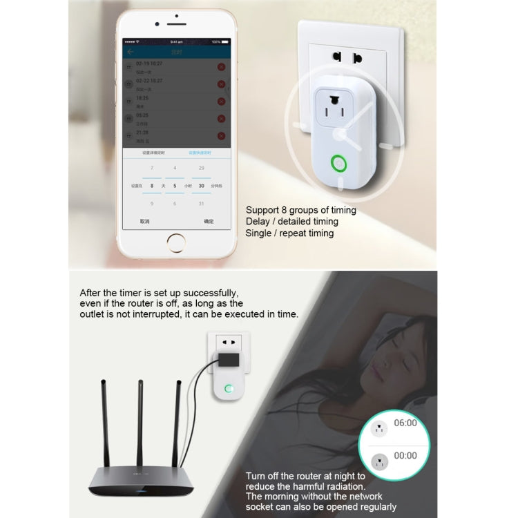 Sonoff S20 WiFi Smart Power Plug Socket Wireless Remote Control Timer Power Switch, Compatible with Alexa and Google Home, Support iOS and Android, US Plug - Smart Socket by Sonoff | Online Shopping South Africa | PMC Jewellery