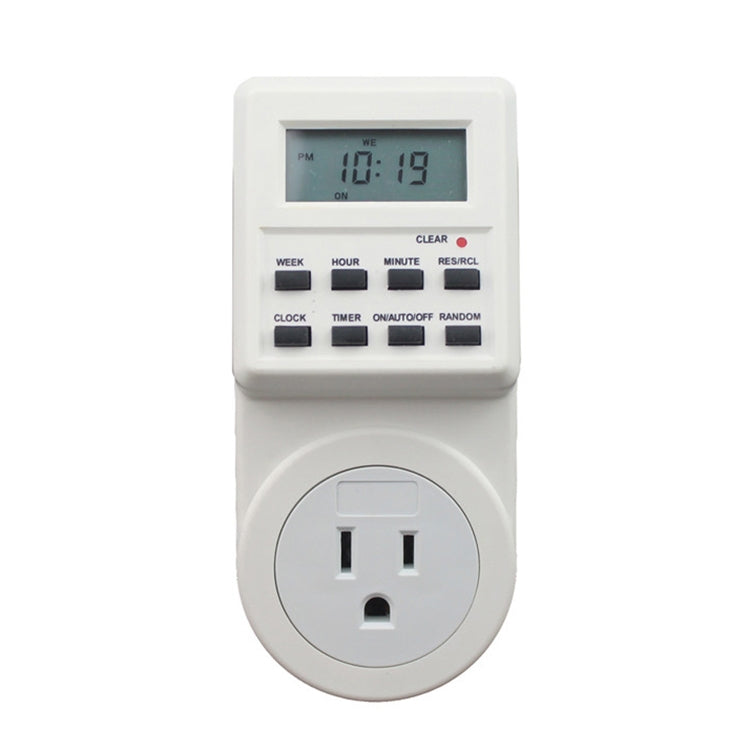 AC 120V Smart Home Plug-in LCD Display Clock Summer Time Function 12/24 Hours Changeable Timer Switch Socket, US Plug - free shipping - PMC TechLife - Order now!