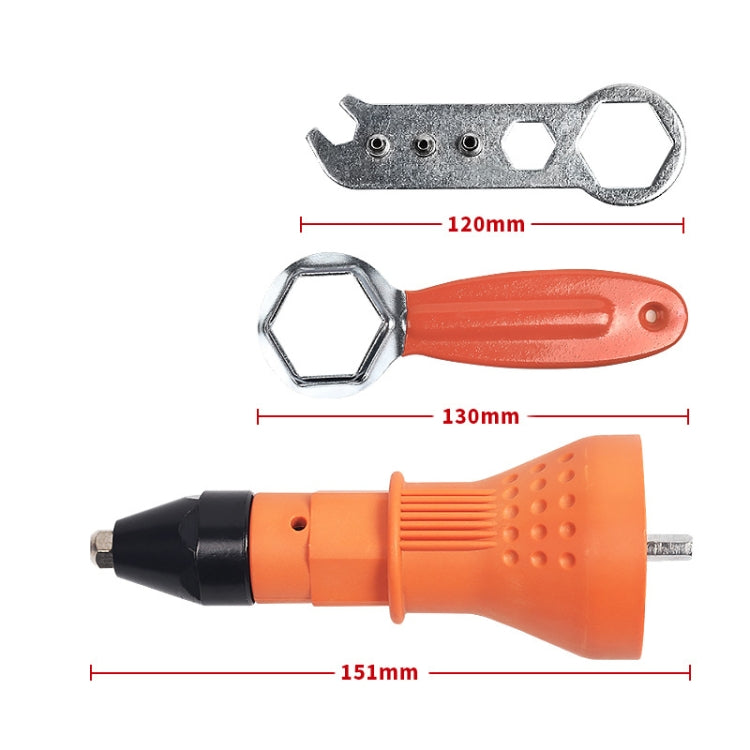 220V Electric Rivet Nut Gun Cordless Drill Riveting Adapter Tool (Orange) - Drill & Drill Bits by PMC TechLife | Online Shopping South Africa | PMC TechLife | Buy Now Pay Later Mobicred