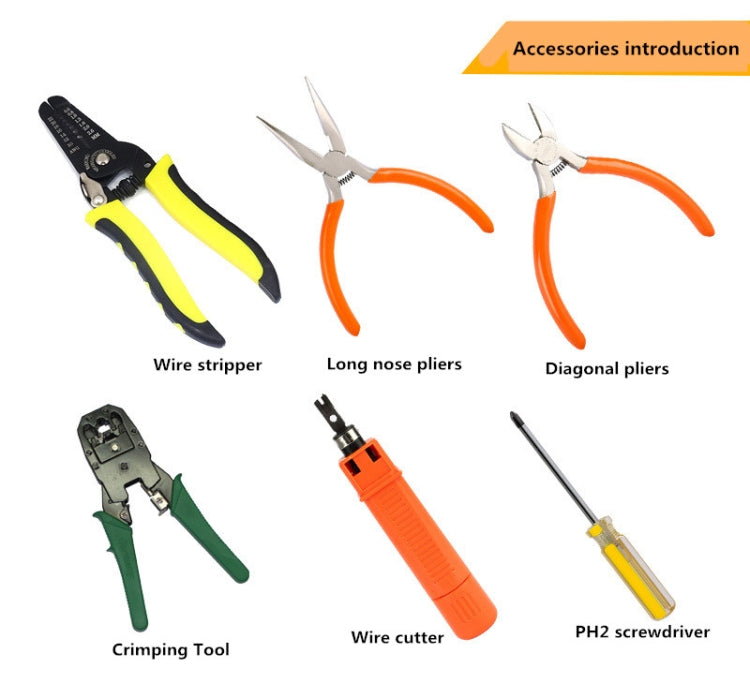 JAKEMY PS-P15 16 in 1 Professional LAN Network Kit Crimper Cable Wire Stripper Cutter Pliers Screwdriver Tool - Lan Cable and Tools by JAKEMY | Online Shopping South Africa | PMC Jewellery