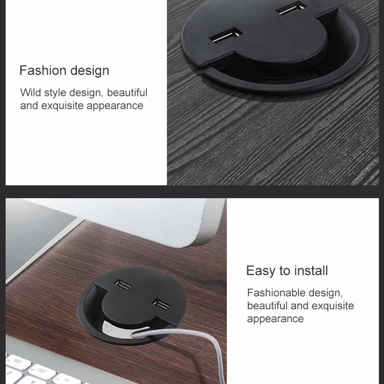 80mm Desktop Outlet USB Cable Wire Hole Cover Round Winder Holder - Cable Organizer by PMC TechLife | Online Shopping South Africa | PMC TechLife