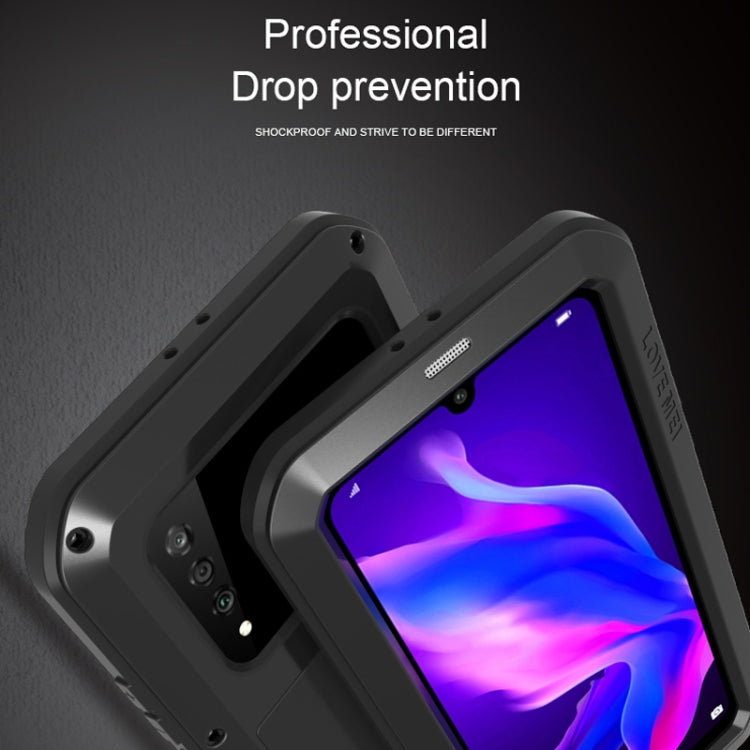 LOVE MEI Powerful Dustproof Shockproof Splashproof Metal + Silicone Combination Case for Huawei P30 Lite (Black) - free shipping - PMC TechLife - Order now!