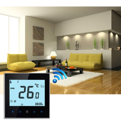BHT-1000-GB-WIFI 16A Load Electronic Heating Type Touch LCD Digital WiFi Heating Room Thermostat with Sensor, Display Clock / Temperature / Periods / Time / Week / Heat etc.(Black) - Indoor Thermometer by PMC Jewellery | Online Shopping South Africa | PMC Jewellery