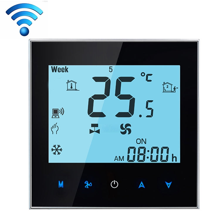 LCD Display Air Conditioning 4-Pipe Programmable Room Thermostat for Fan Coil Unit, Supports Wifi (Black) - Thermostat & Thermometer by PMC Jewellery | Online Shopping South Africa | PMC Jewellery