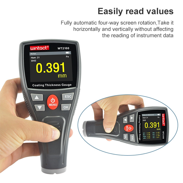 Wintact WT2100 Color Screen Display Coating Thickness Gauge - free shipping - PMC TechLife - Order now!