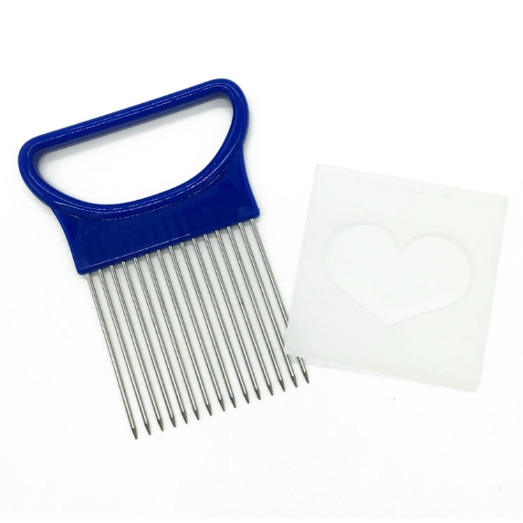 Stainless Steel Vegetable Onion Cutter Holder Meat Needle Kitchen Tools (Blue) - Gadgets by PMC TechLife | Online Shopping South Africa | PMC TechLife | Buy Now Pay Later Mobicred