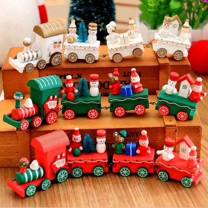 Christmas Dinner Table Decoration, Wooden Trains Children Kindergarten Christmas Decoration Ornaments Gifts (White) - Ornaments by PMC Jewellery | Online Shopping South Africa | PMC Jewellery