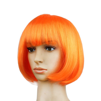 Party Cosplay Headwear Straight Short PET Wigs For Female(Orange) - Wigs by PMC Jewellery | Online Shopping South Africa | PMC Jewellery