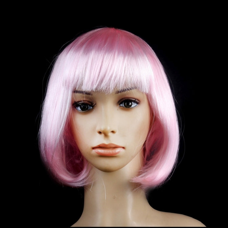 Party Cosplay Headwear Straight Short PET Wigs For Female(Pink) - Wigs by PMC Jewellery | Online Shopping South Africa | PMC Jewellery