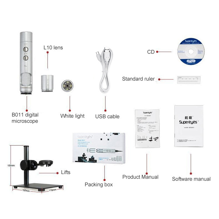 Supereyes B011 HD Digital Electronic Microscope Industrial Mobile Phone Repair Magnifying Glass - free shipping - PMC TechLife - Order now!