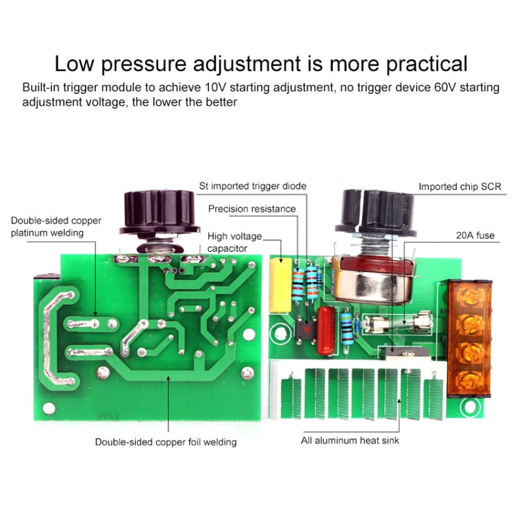 DADR-4000W Single-phase AC Fan Speed Controller, CN Plug - free shipping - PMC TechLife - Order now!