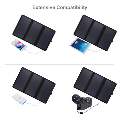 HAWEEL 21W Ultrathin 3-Fold Foldable 5V / 3A Solar Panel Charger with Dual USB Ports, Support QC3.0 and AFC(Black) - Charger by HAWEEL | Online Shopping South Africa | PMC Jewellery | Buy Now Pay Later Mobicred