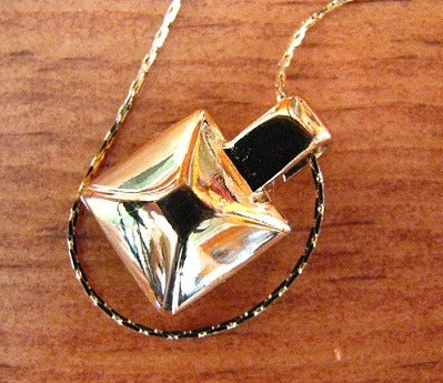 Beige Square Crystal Pendant Necklace