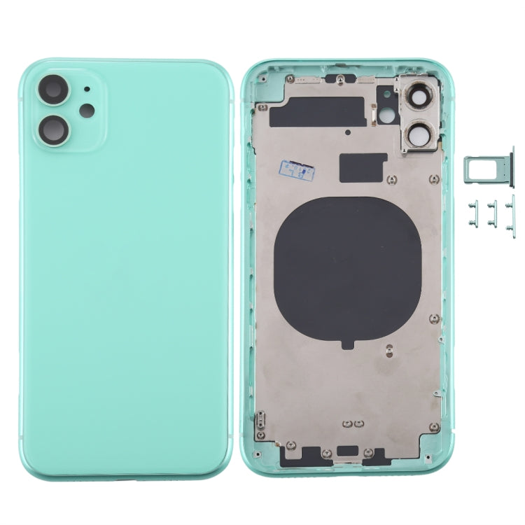 Back Housing Cover with SIM Card Tray & Side keys & Camera Lens for iPhone 11(Green) - Back Cover by PMC TechLife | Online Shopping South Africa | PMC TechLife | Buy Now Pay Later Mobicred