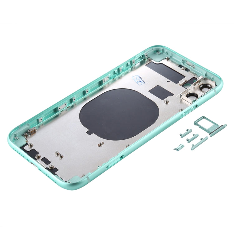 Back Housing Cover with SIM Card Tray & Side keys & Camera Lens for iPhone 11(Green) - Back Cover by PMC TechLife | Online Shopping South Africa | PMC TechLife | Buy Now Pay Later Mobicred