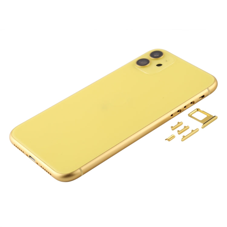 Back Housing Cover with SIM Card Tray & Side keys & Camera Lens for iPhone 11(Yellow) - Back Cover by PMC TechLife | Online Shopping South Africa | PMC TechLife | Buy Now Pay Later Mobicred