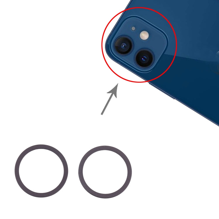 2 PCS Rear Camera Glass Lens Metal Protector Hoop Ring for iPhone 12(Blue) - Camera Series by PMC TechLife | Online Shopping South Africa | PMC TechLife