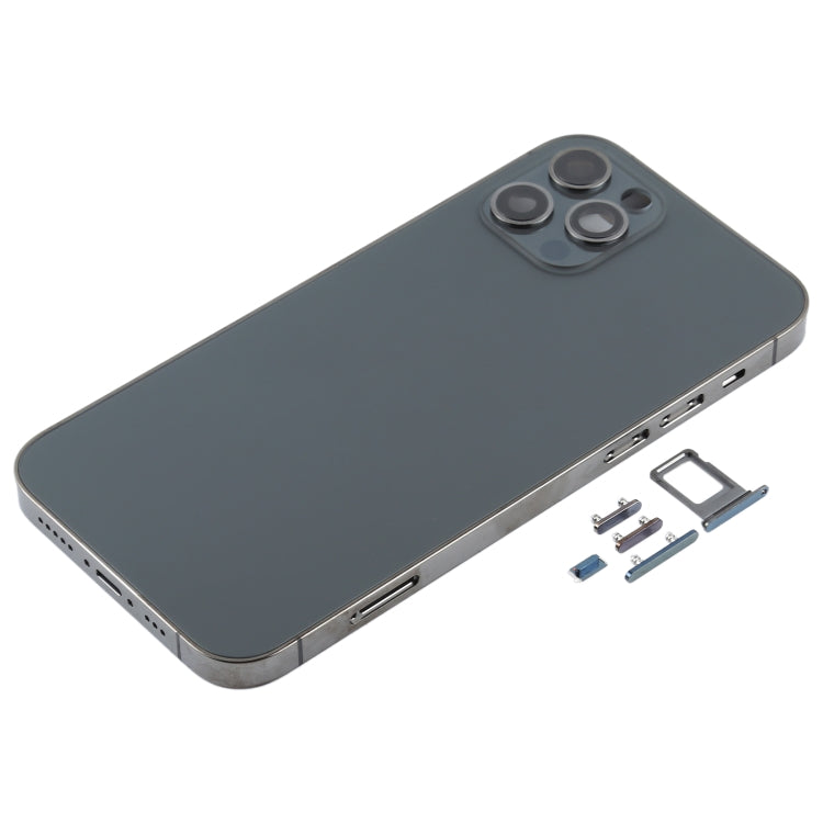 Back Housing Cover with SIM Card Tray & Side  Keys & Camera Lens for iPhone 12 Pro(Black) - Back Cover by PMC TechLife | Online Shopping South Africa | PMC TechLife