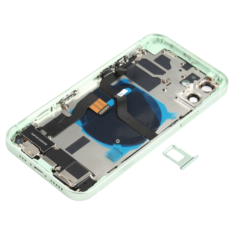Battery Back Cover Assembly (with Side Keys & Speaker Ringer Buzzer & Motor & Camera Lens & Card Tray & Power Button + Volume Button + Charging Port & Wireless Charging Module) for iPhone 12(Green) - Back Cover by PMC TechLife | Online Shopping South Africa | PMC TechLife
