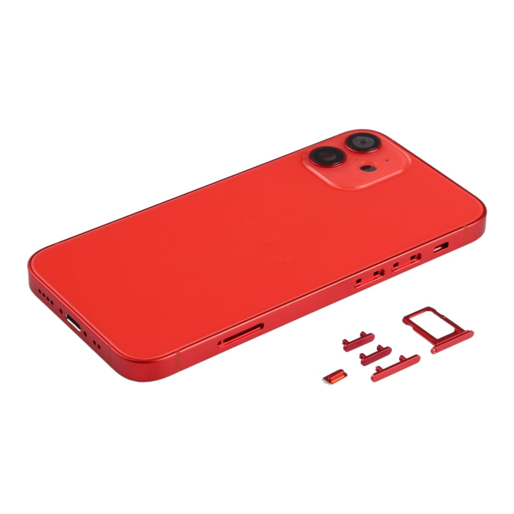 Back Housing Cover with SIM Card Tray & Side  Keys & Camera Lens for iPhone 12 mini(Red) - Back Cover by PMC Jewellery | Online Shopping South Africa | PMC Jewellery