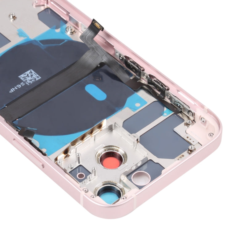 For iPhone 13 mini Battery Back Cover with Side Keys & Card Tray & Power + Volume Flex Cable & Wireless Charging Module(Pink) - Back Cover by PMC TechLife | Online Shopping South Africa | PMC TechLife