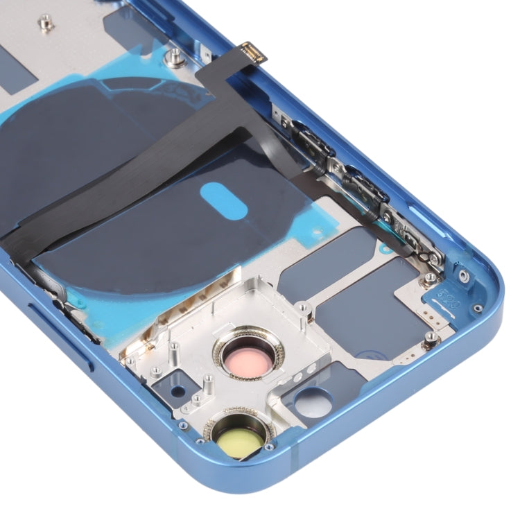 For iPhone 13 mini Battery Back Cover with Side Keys & Card Tray & Power + Volume Flex Cable & Wireless Charging Module(Blue) - Back Cover by PMC TechLife | Online Shopping South Africa | PMC TechLife