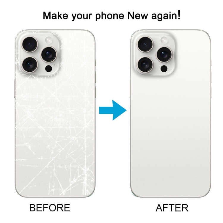 For iPhone 15 Pro Glass Battery Back Cover(White) -  by PMC TechLife | Online Shopping South Africa | PMC TechLife
