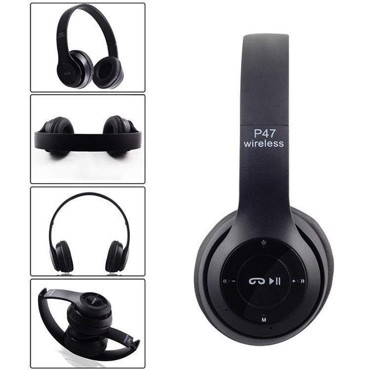P47 Foldable Wireless Bluetooth Headphone with 3.5mm Audio Jack, Support MP3 / FM / Call (Green) - Headset & Headphone by PMC TechLife | Online Shopping South Africa | PMC TechLife