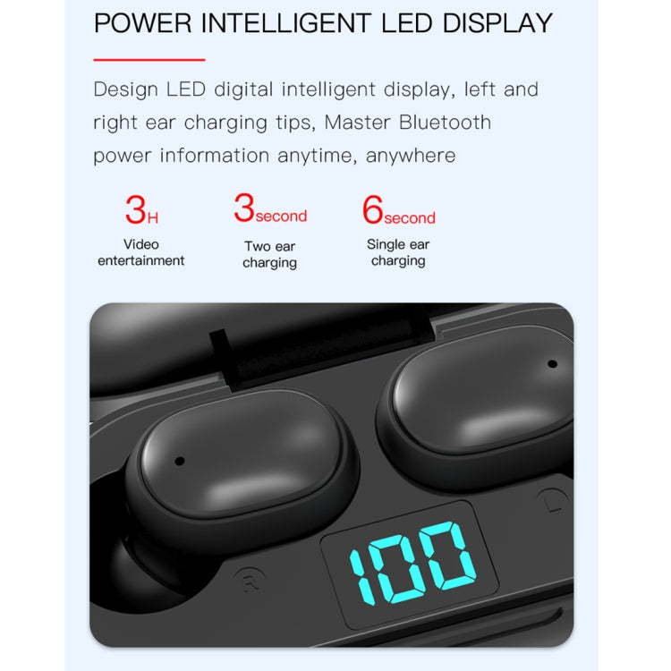 H6 TWS Bluetooth 5.0 Wireless Bluetooth Earphone with Digital Display & Charging Box, Support for Siri & HD Calls - TWS Earphone by PMC TechLife | Online Shopping South Africa | PMC TechLife
