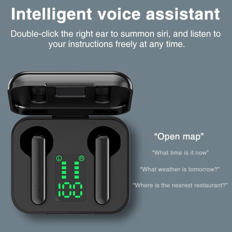 P100pro TWS Bluetooth 5.0 Touch Wireless Bluetooth Earphone with Charging Box & LED Smart Digital Display, Support Siri & Call(White) - TWS Earphone by PMC TechLife | Online Shopping South Africa | PMC TechLife