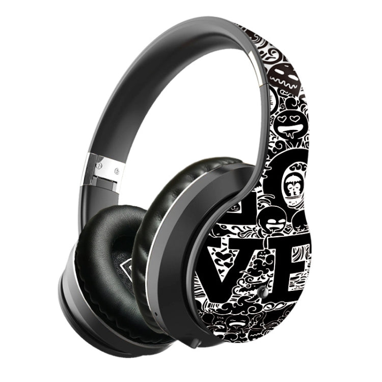 B1 Graffiti Pattern Wireless Bluetooth V5.0 Headset (Black Silver) - Headset & Headphone by PMC TechLife | Online Shopping South Africa | PMC TechLife