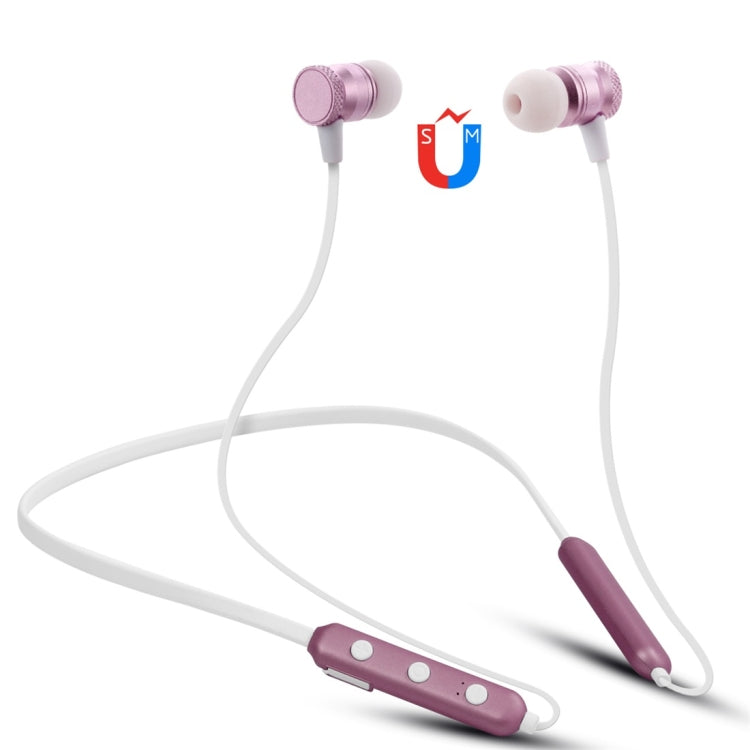 BT-890 Bluetooth 4.2 Hanging Neck Design Bluetooth Headset, Support Music Play & Switching & Volume Control & Answer(Rose Gold) - Neck-mounted Earphone by PMC TechLife | Online Shopping South Africa | PMC TechLife