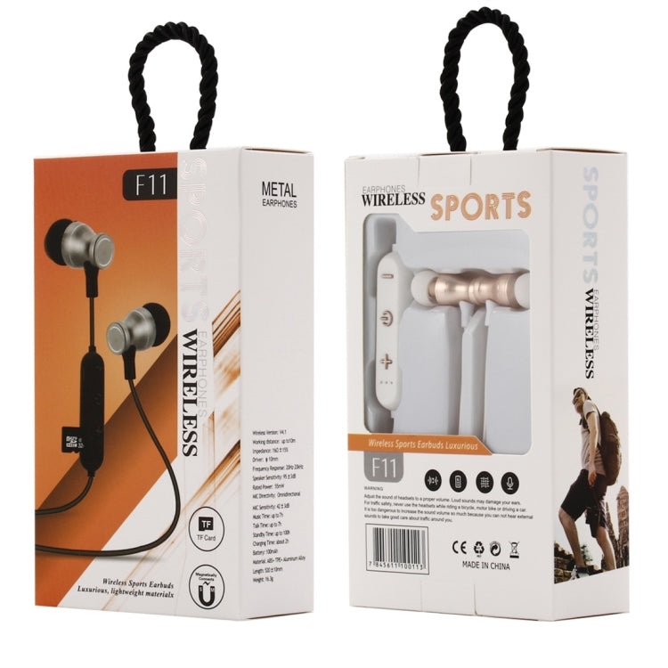 F11 Bluetooth 4.2 Hanging Neck Design Bluetooth Headset, Support Music Play & Switching & Volume Control & Answer(Black) - Neck-mounted Earphone by PMC TechLife | Online Shopping South Africa | PMC TechLife