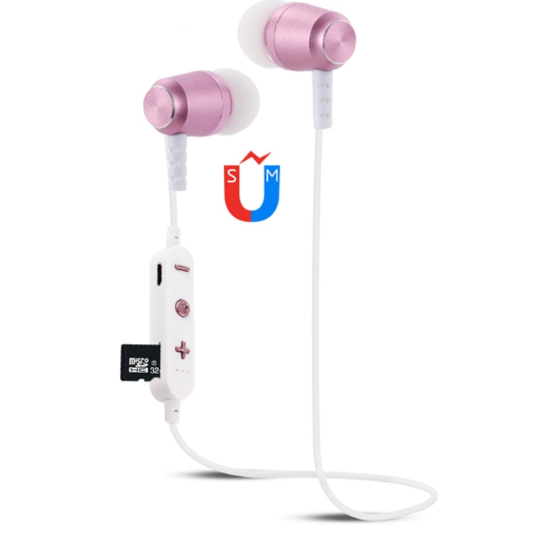 F15 Bluetooth 4.2 Hanging Neck Design Bluetooth Headset, Support Music Play & Switching & Volume Control & Answer(Rose Gold) - Neck-mounted Earphone by PMC Jewellery | Online Shopping South Africa | PMC Jewellery