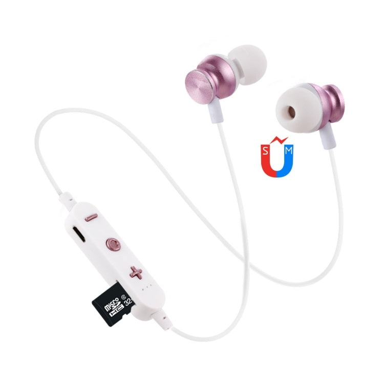 F17 Bluetooth 4.2 Hanging Neck Design Bluetooth Headset, Support Music Play & Switching & Volume Control & Answer(Rose Gold) - Neck-mounted Earphone by PMC TechLife | Online Shopping South Africa | PMC TechLife