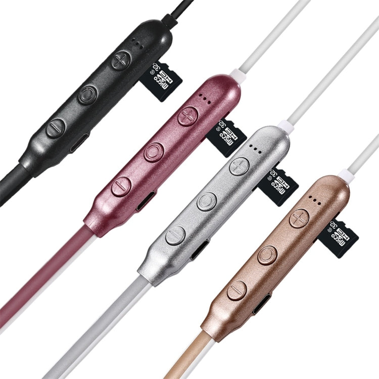 F106 Bluetooth 4.2 Hanging Neck Design Bluetooth Headset, Support Music Play & Switching & Volume Control & Answer(Silver) - Neck-mounted Earphone by PMC TechLife | Online Shopping South Africa | PMC TechLife