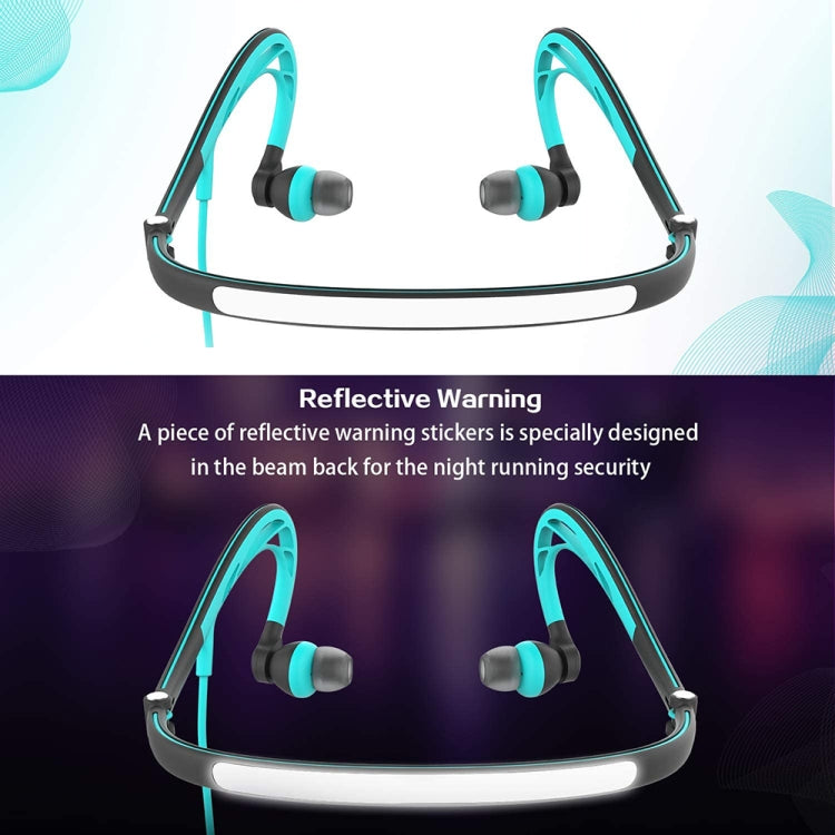 Mucro ML233 Foldable Wired Running Sports Headphones Night Neckband In-Ear Stereo Earphones, Cable Length: 1.2m(Blue) - Sport Earphone by Mucro | Online Shopping South Africa | PMC Jewellery