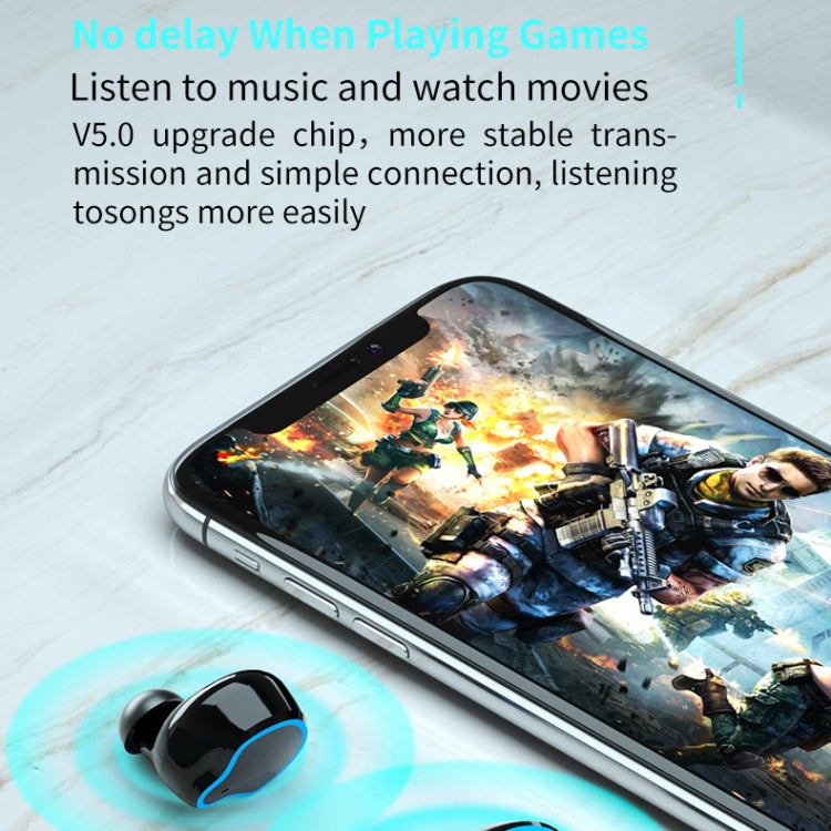 M9 Bluetooth 5.1 TWS Mirror Digital Display Wireless Bluetooth Earphone with Charging Box Flashlight , Support Touch & Siri & Battery Display(Black) - TWS Earphone by PMC TechLife | Online Shopping South Africa | PMC TechLife